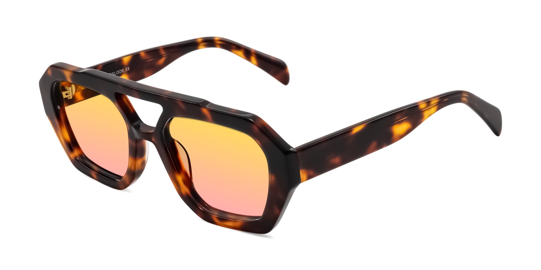 Angle of Silva in Tortoise with Yellow / Pink Gradient Lenses