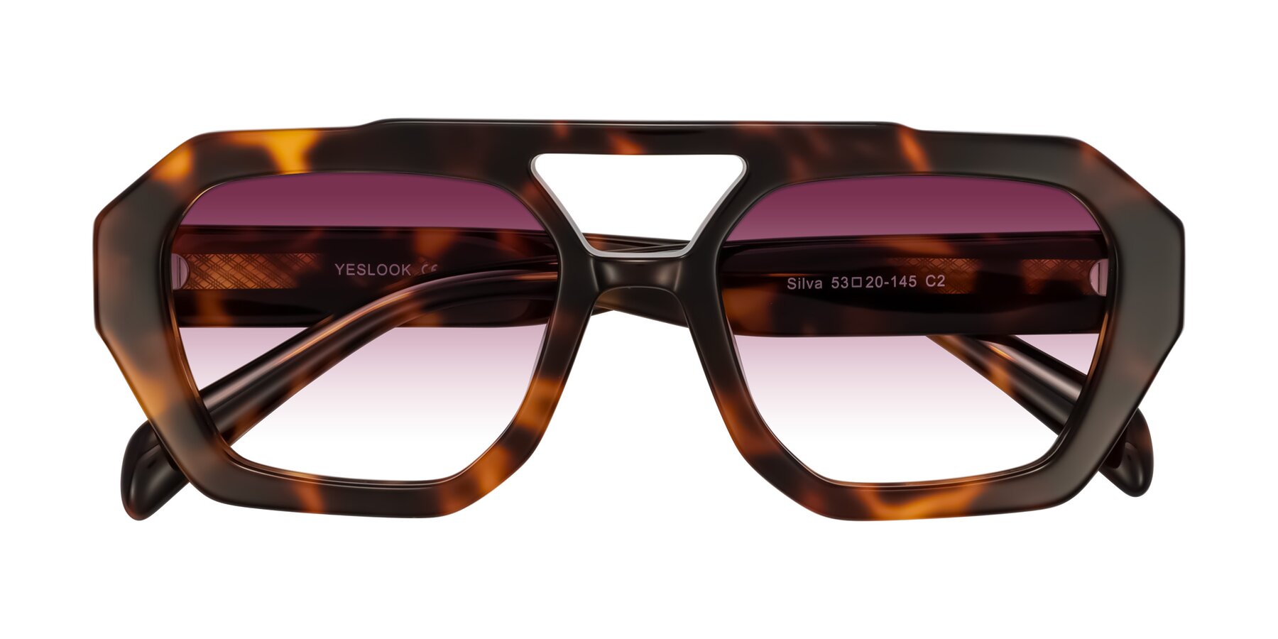 Folded Front of Silva in Tortoise with Wine Gradient Lenses