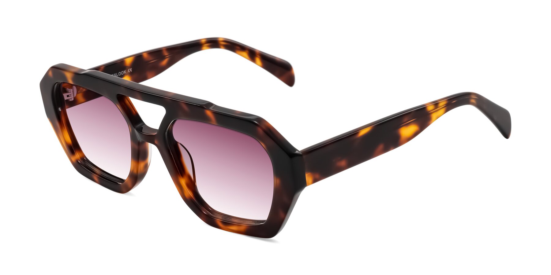 Angle of Silva in Tortoise with Wine Gradient Lenses