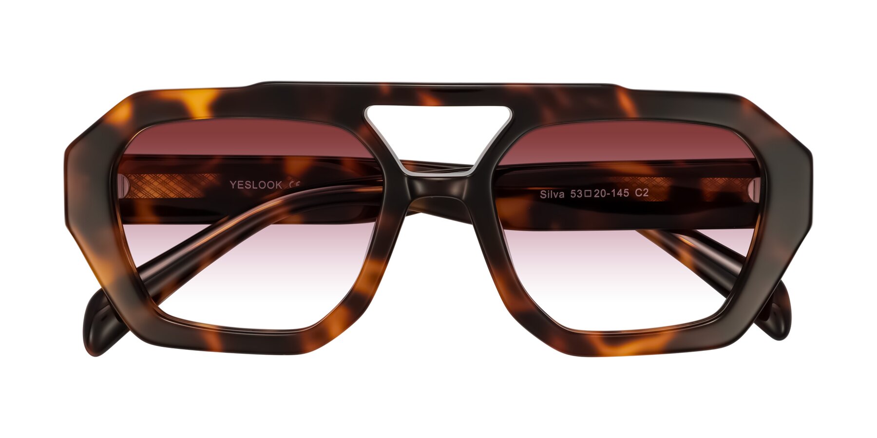Folded Front of Silva in Tortoise with Garnet Gradient Lenses