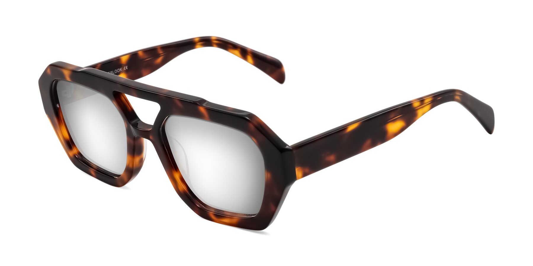 Angle of Silva in Tortoise with Silver Mirrored Lenses