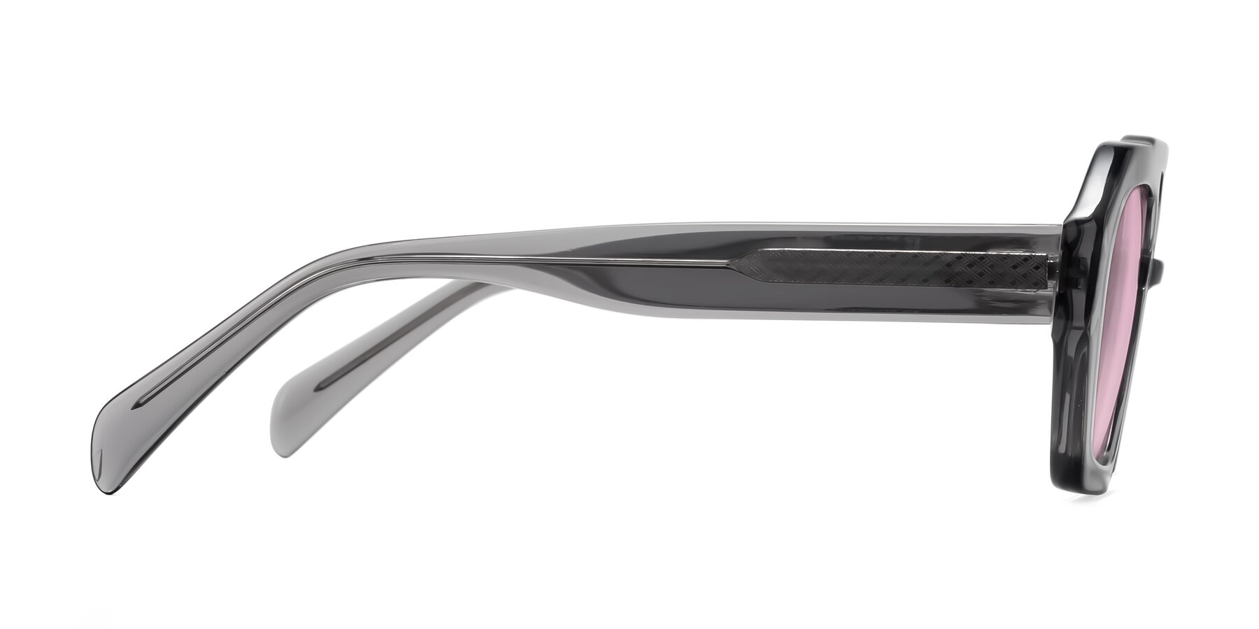 Side of Silva in Gray with Light Pink Tinted Lenses