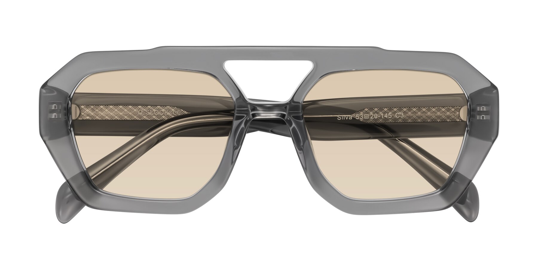Folded Front of Silva in Gray with Light Brown Tinted Lenses
