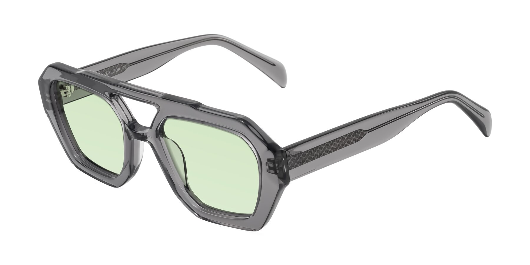 Angle of Silva in Gray with Light Green Tinted Lenses