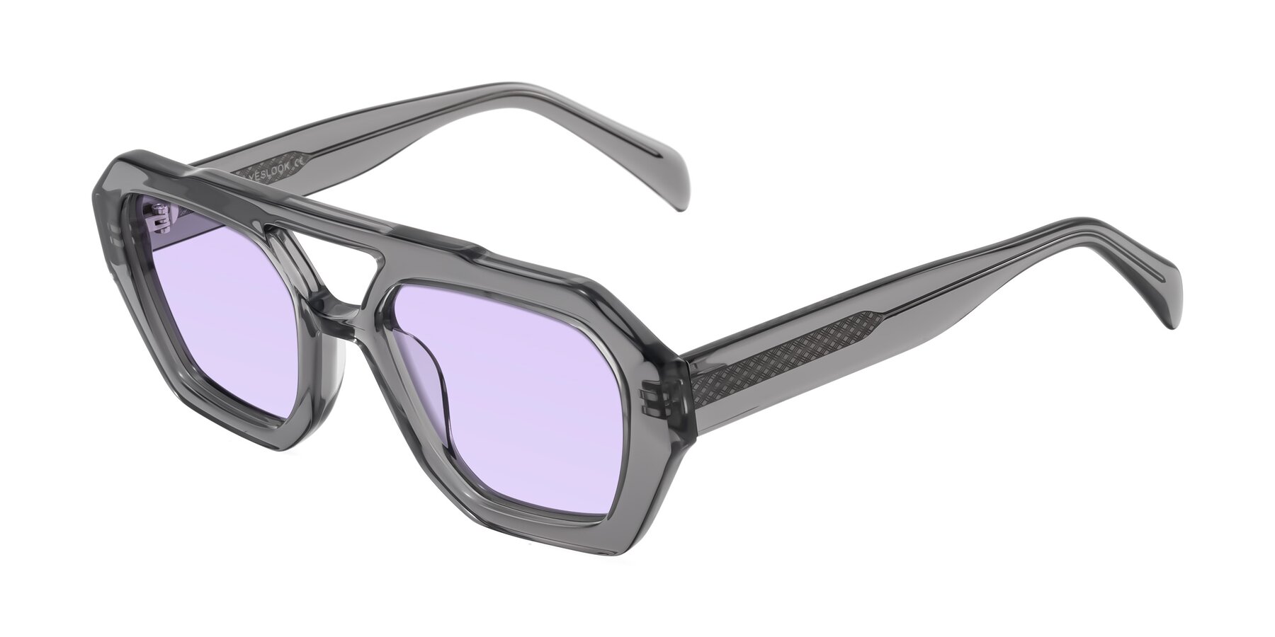 Angle of Silva in Gray with Light Purple Tinted Lenses