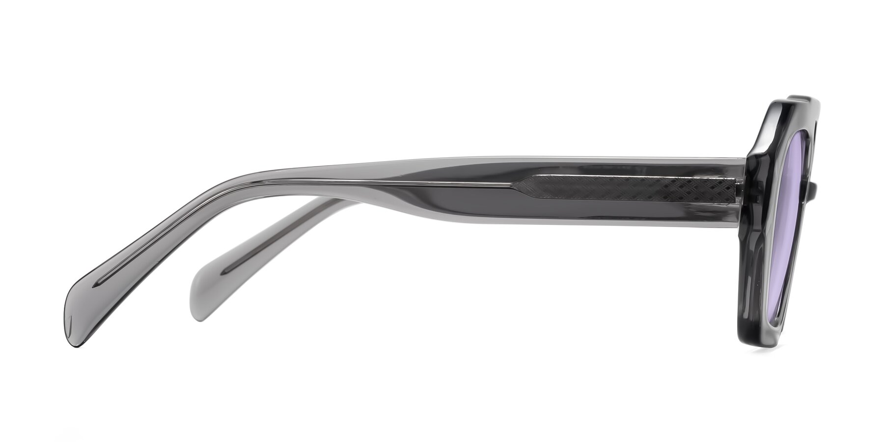 Side of Silva in Gray with Light Purple Tinted Lenses