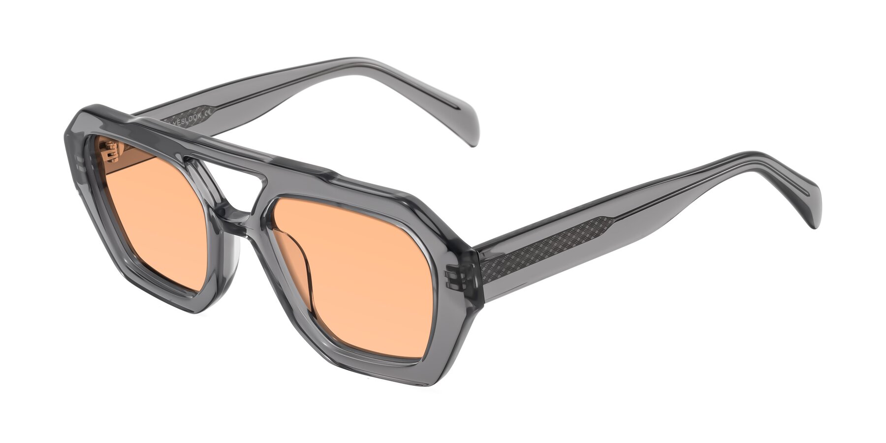 Angle of Silva in Gray with Light Orange Tinted Lenses