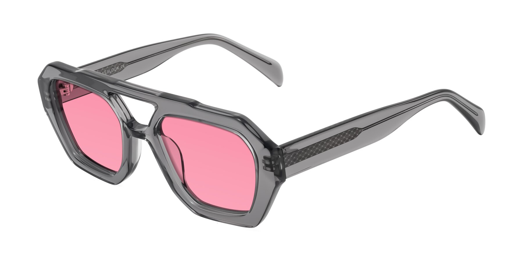 Angle of Silva in Gray with Pink Tinted Lenses