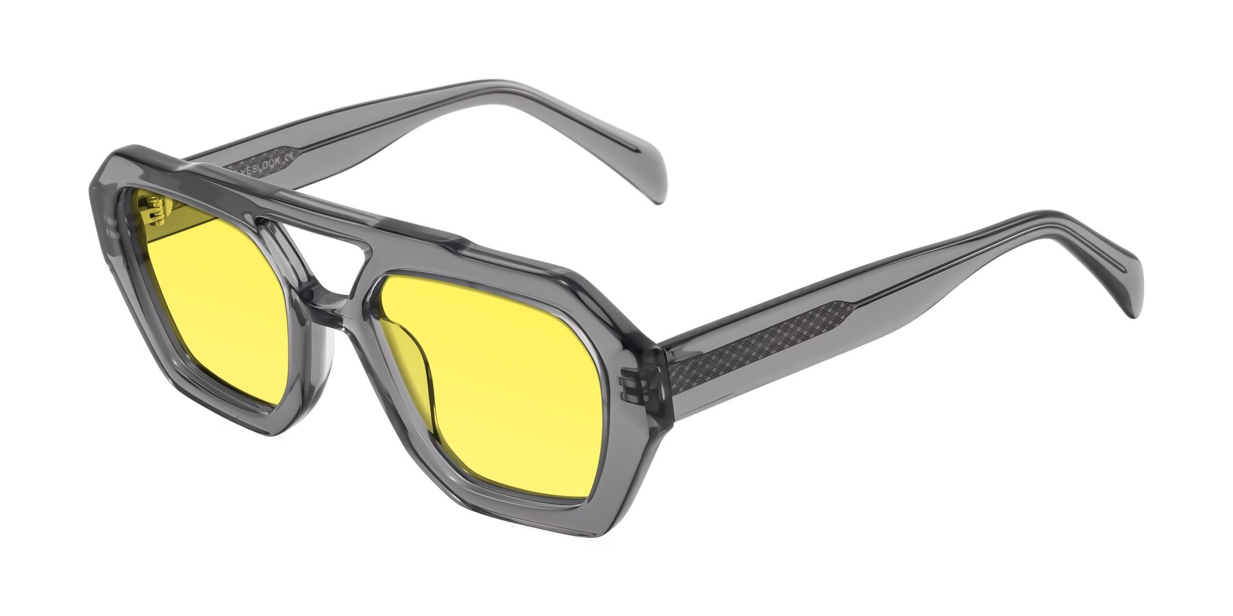 Angle of Silva in Gray with Medium Yellow Tinted Lenses