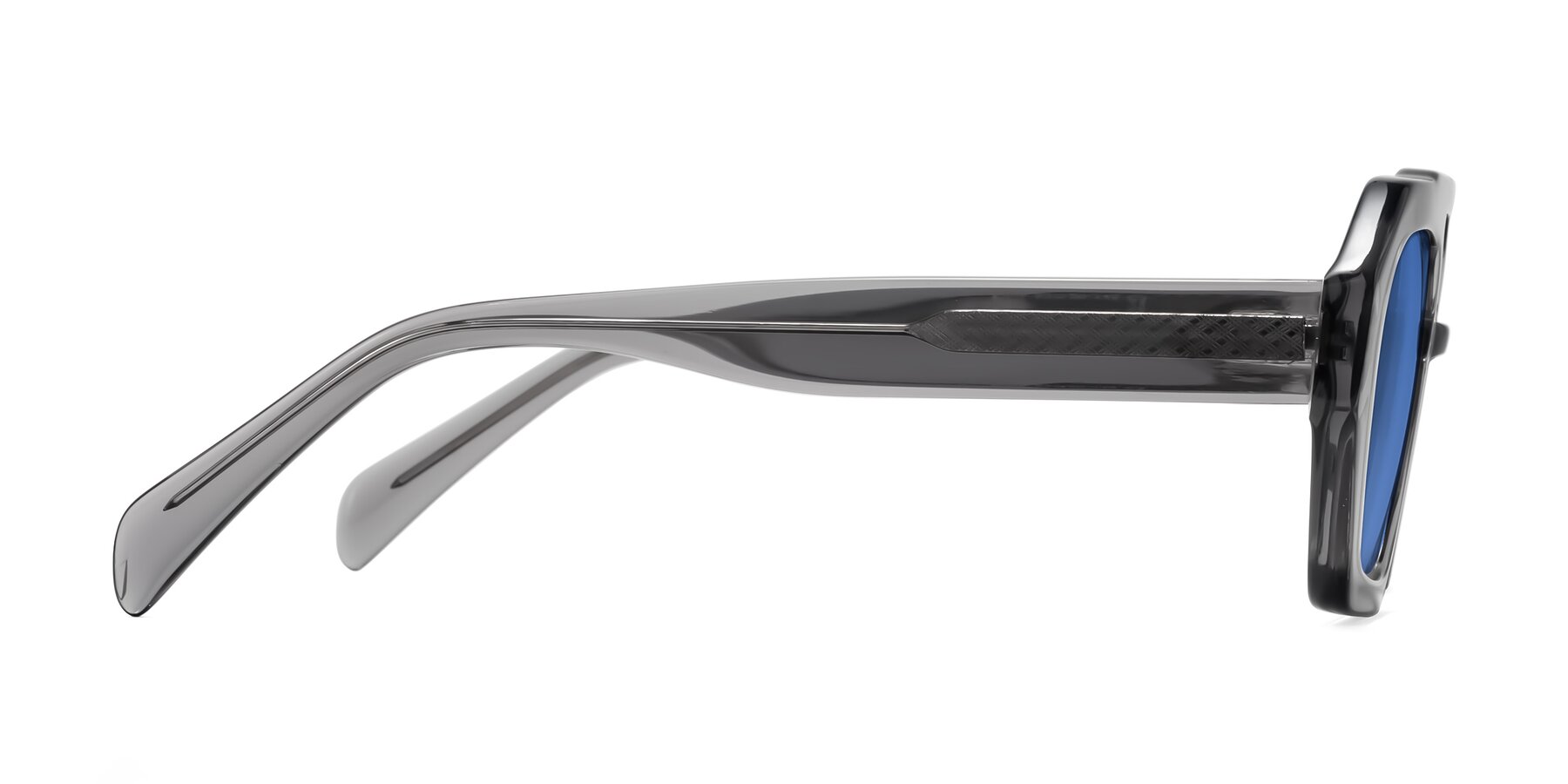 Side of Silva in Gray with Blue Tinted Lenses