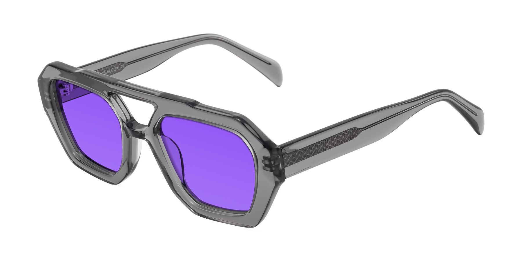 Angle of Silva in Gray with Purple Tinted Lenses