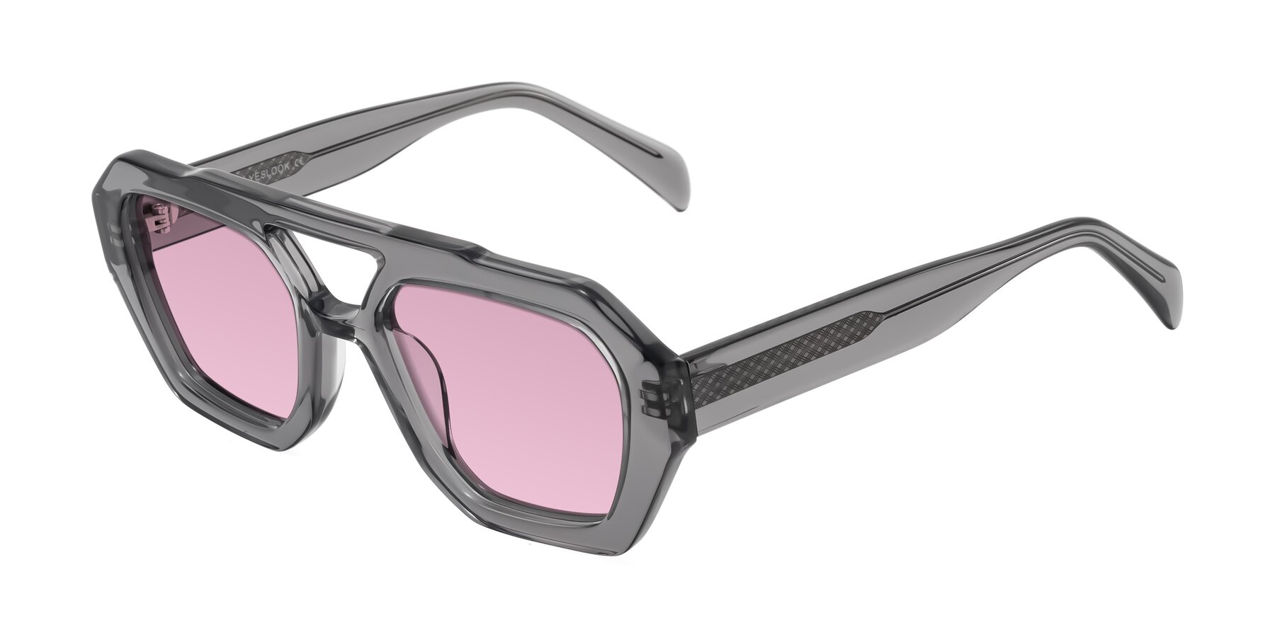 Angle of Silva in Gray with Light Wine Tinted Lenses