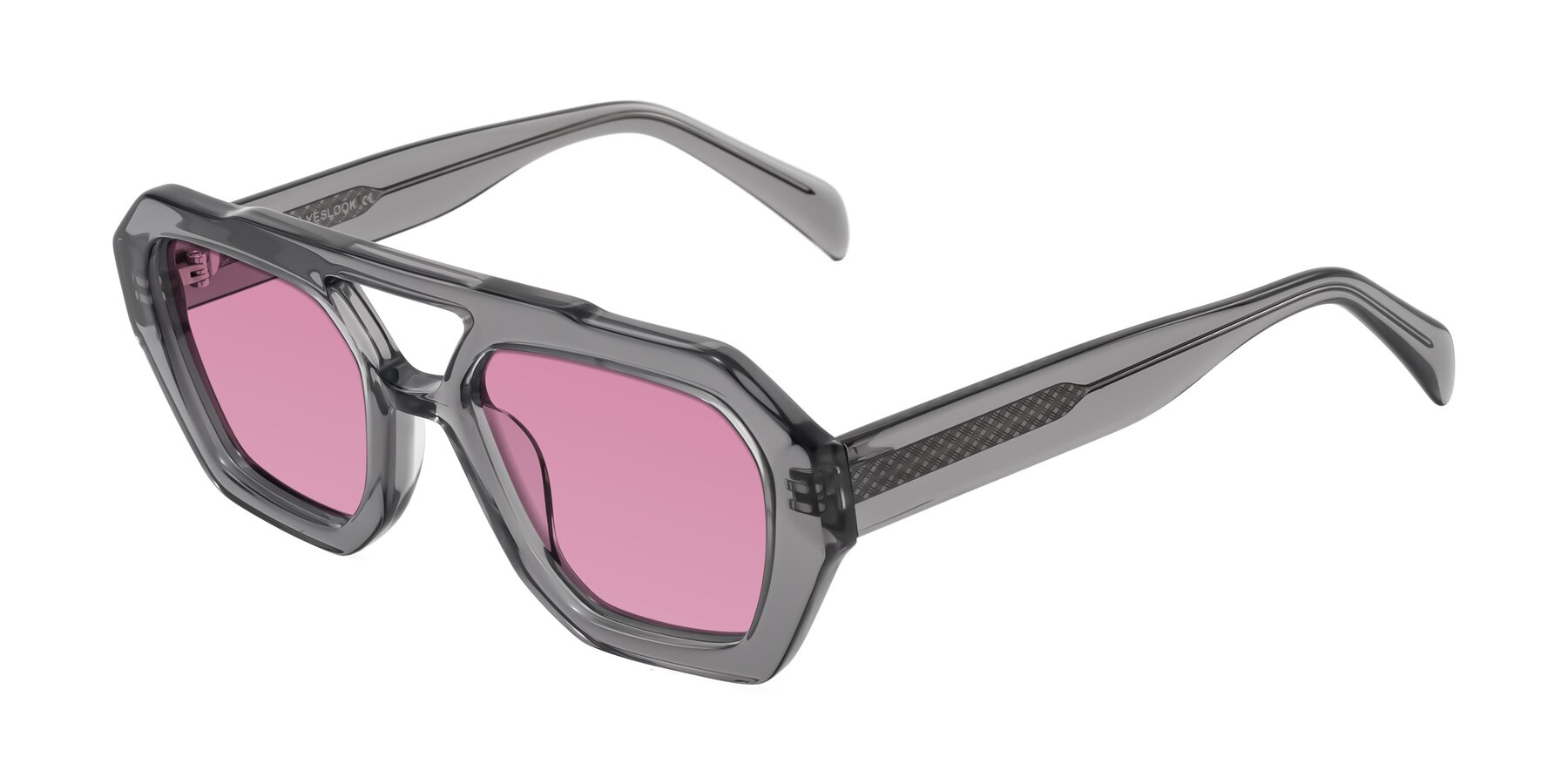 Angle of Silva in Gray with Medium Wine Tinted Lenses