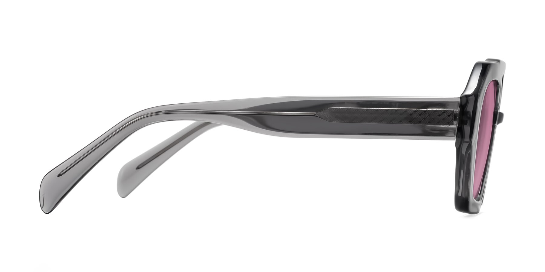Side of Silva in Gray with Medium Wine Tinted Lenses