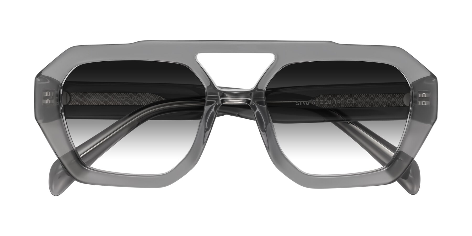 Folded Front of Silva in Gray with Gray Gradient Lenses