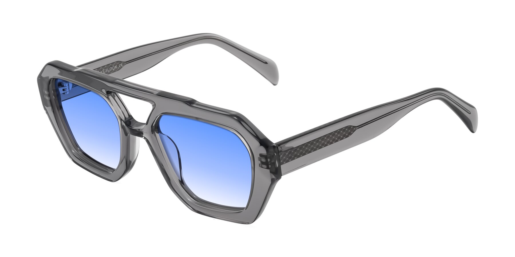 Angle of Silva in Gray with Blue Gradient Lenses