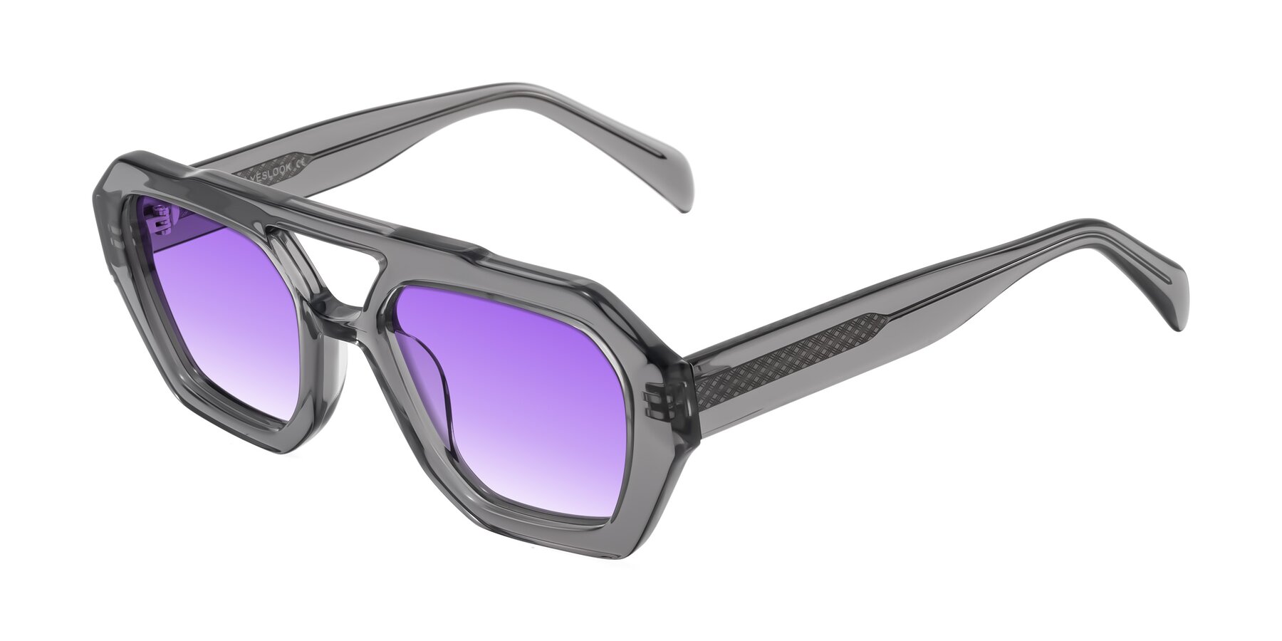 Angle of Silva in Gray with Purple Gradient Lenses