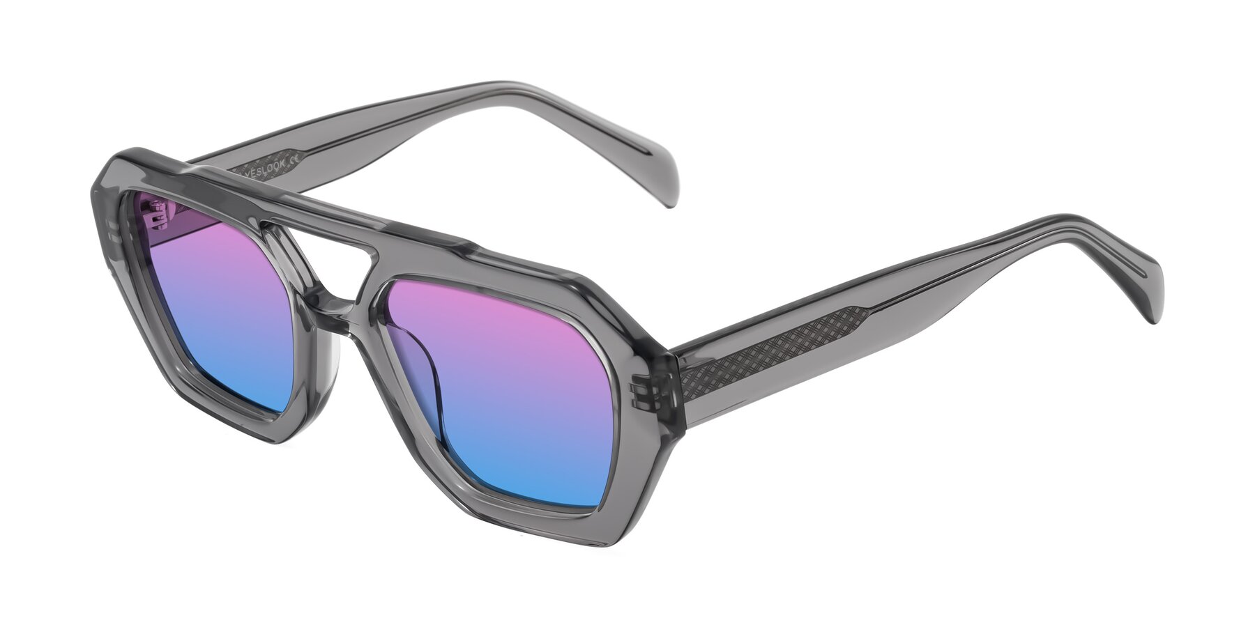 Angle of Silva in Gray with Pink / Blue Gradient Lenses