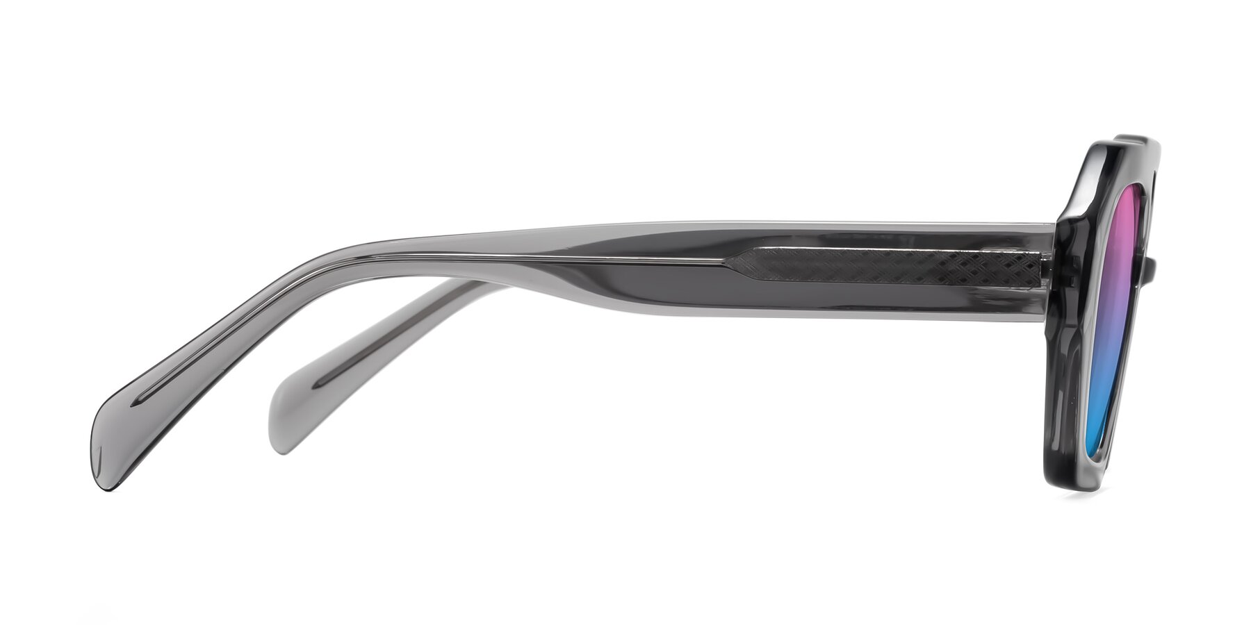 Side of Silva in Gray with Pink / Blue Gradient Lenses