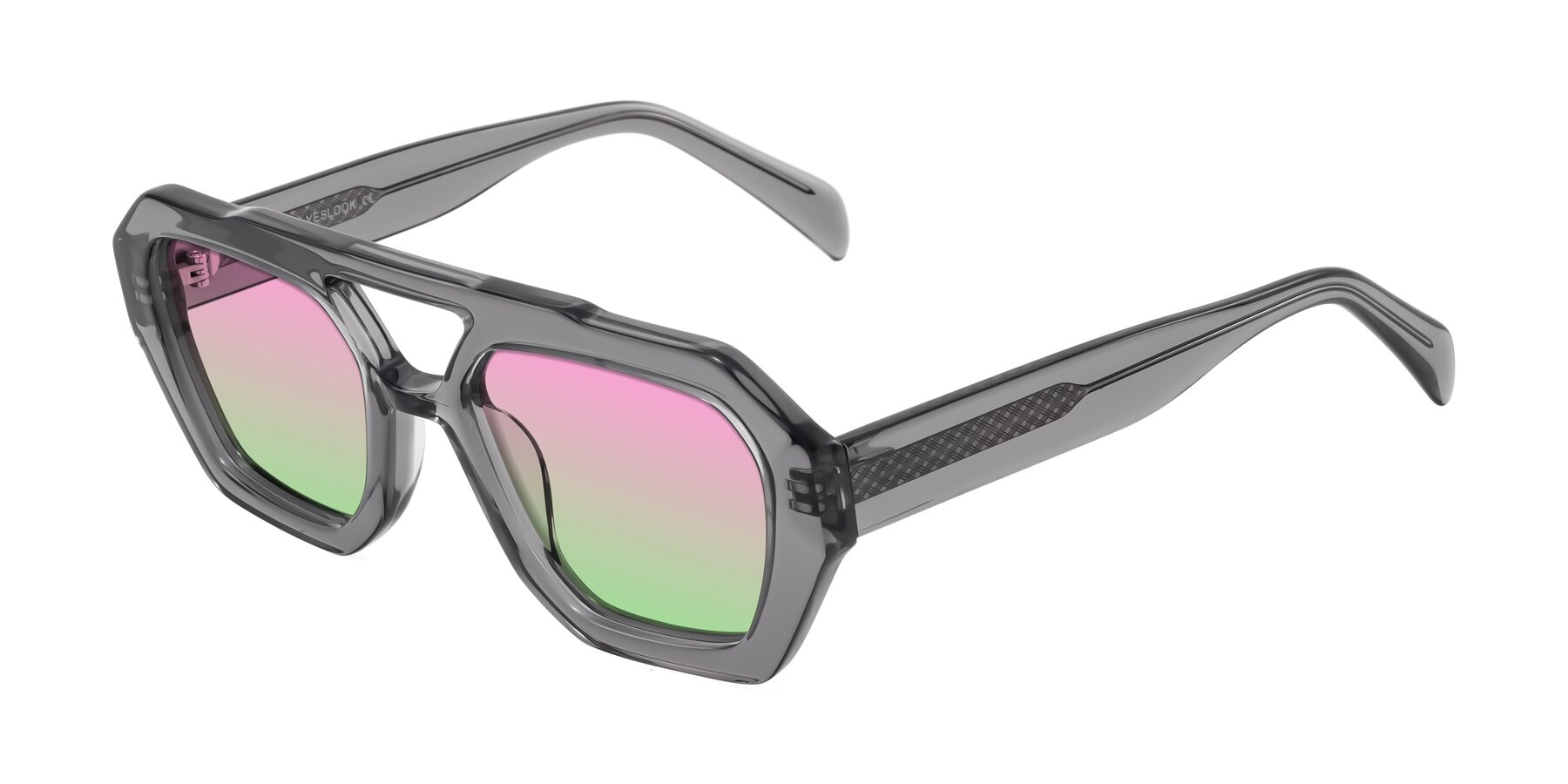Angle of Silva in Gray with Pink / Green Gradient Lenses