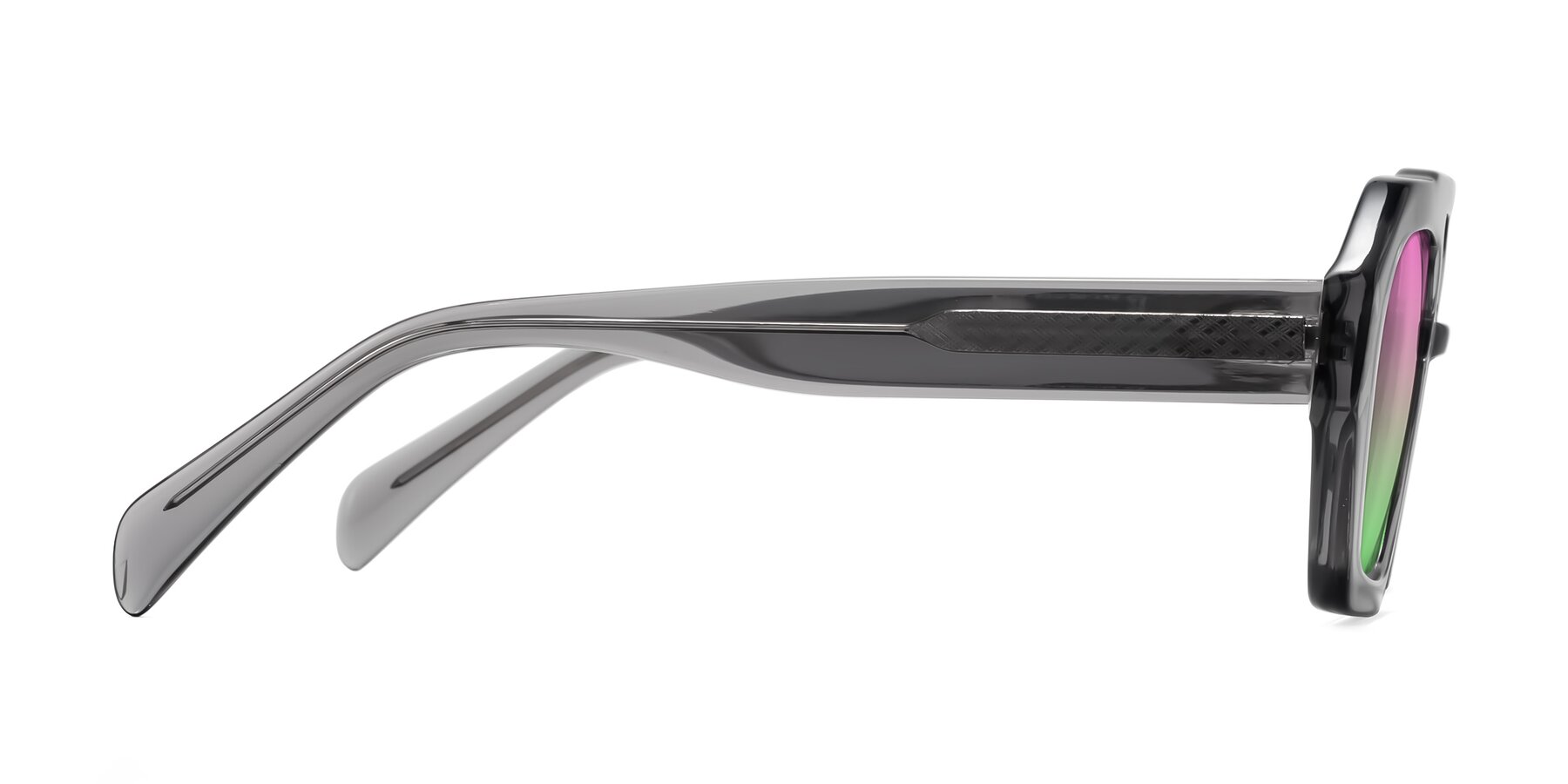 Side of Silva in Gray with Pink / Green Gradient Lenses