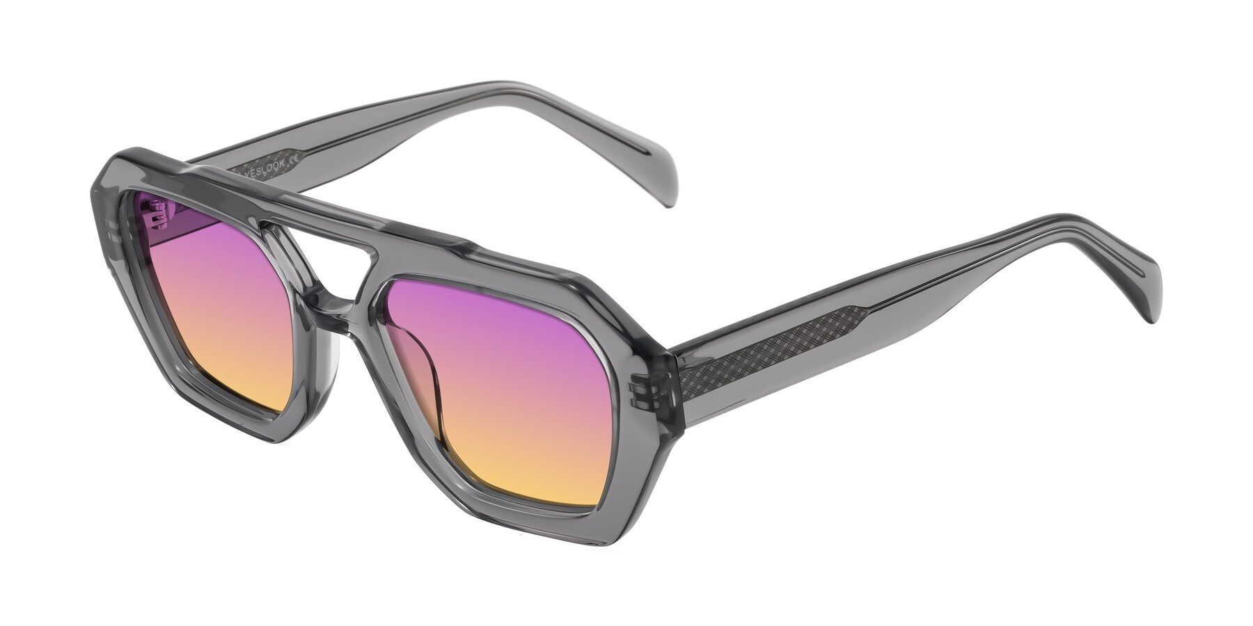 Angle of Silva in Gray with Purple / Yellow Gradient Lenses