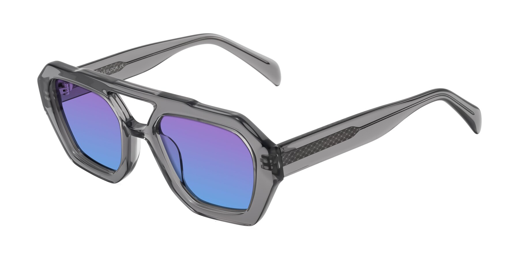 Angle of Silva in Gray with Purple / Blue Gradient Lenses