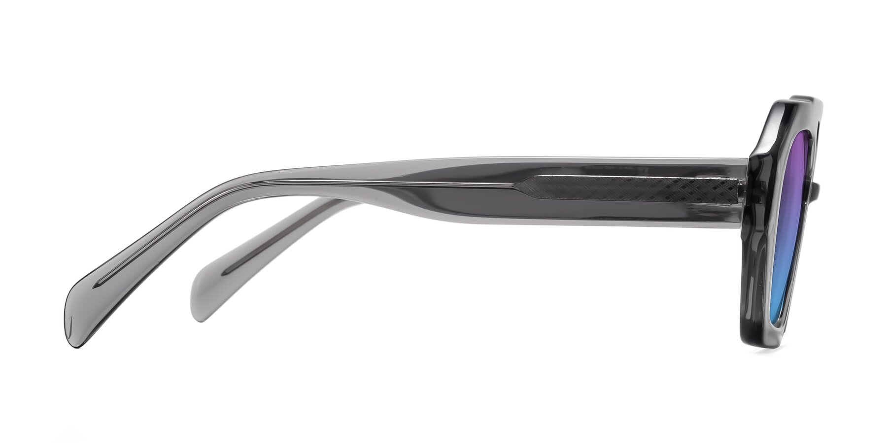 Side of Silva in Gray with Purple / Blue Gradient Lenses