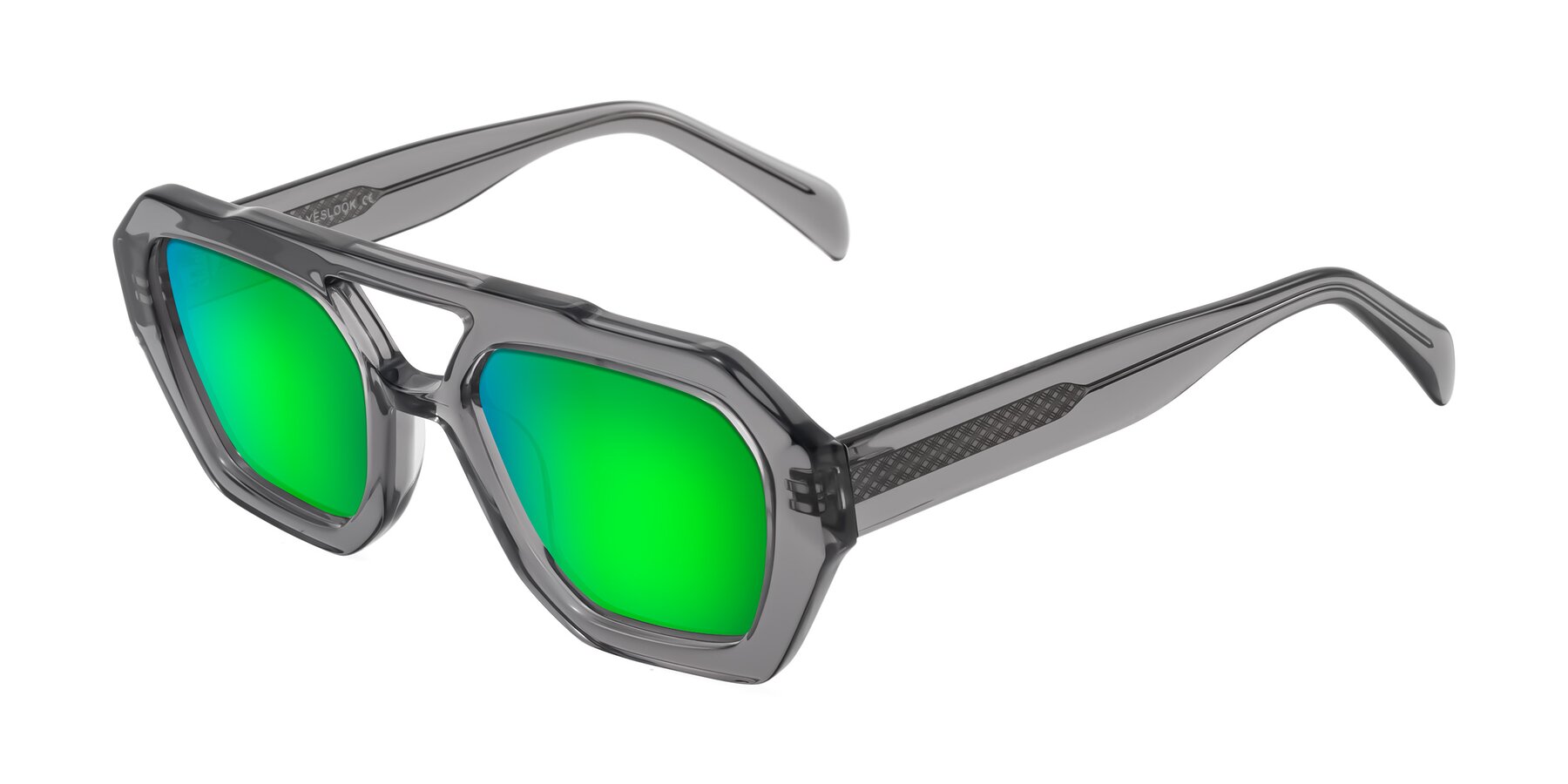 Angle of Silva in Gray with Green Mirrored Lenses