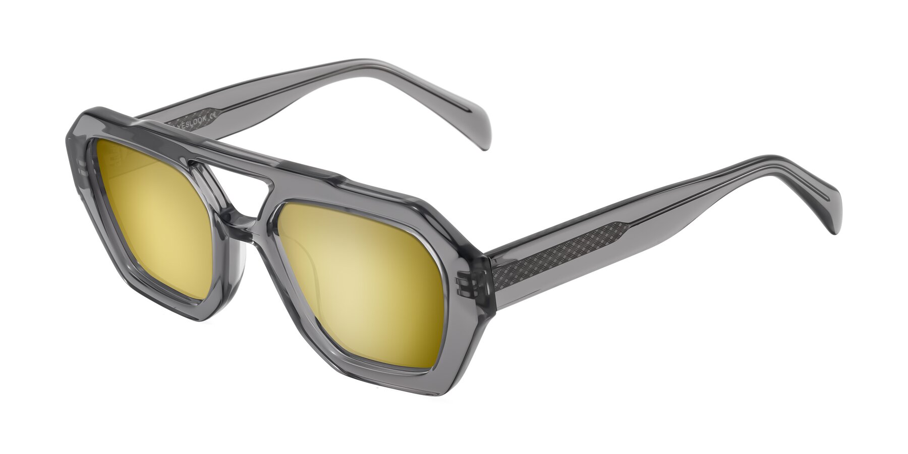 Angle of Silva in Gray with Gold Mirrored Lenses
