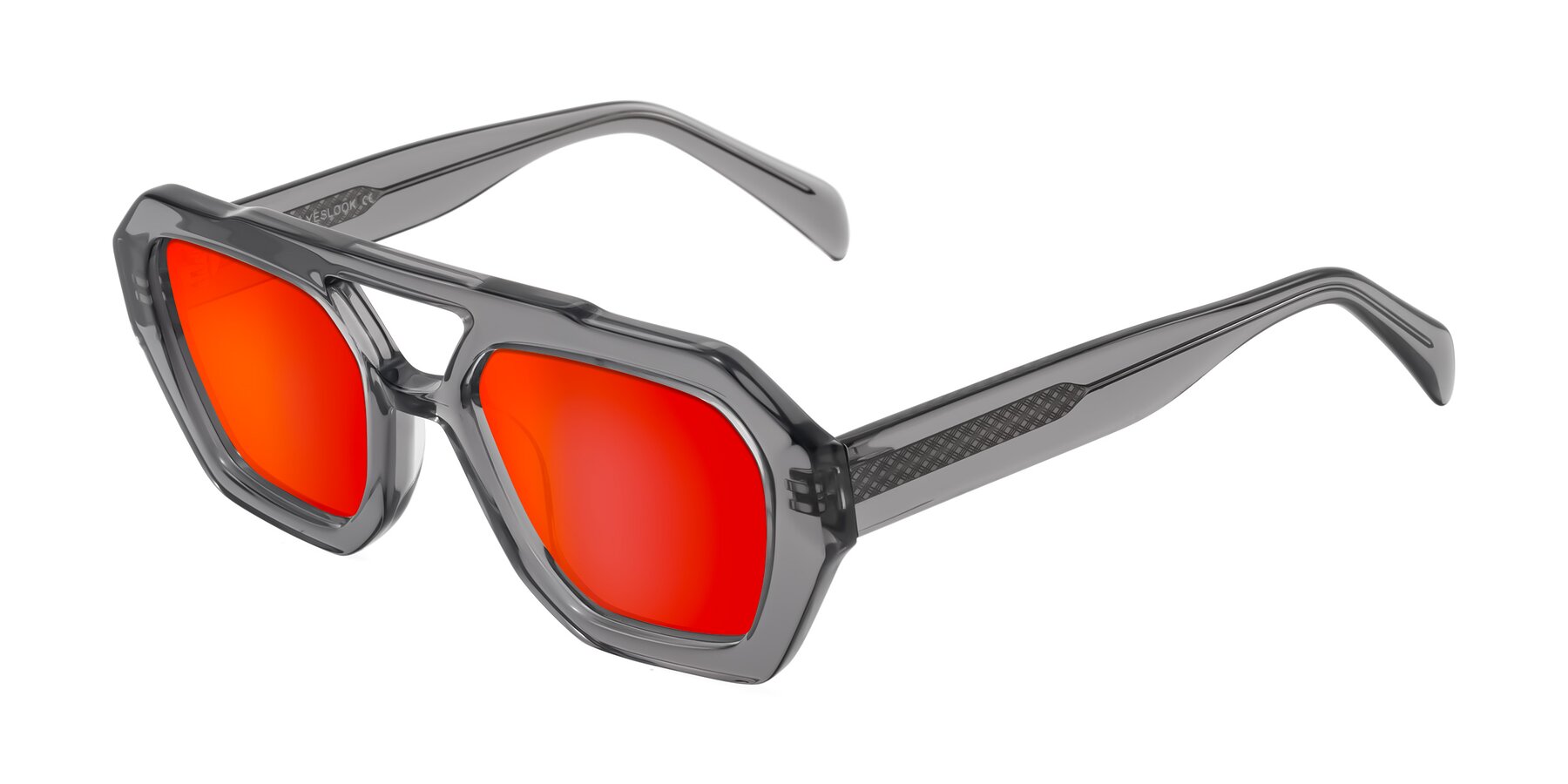 Angle of Silva in Gray with Red Gold Mirrored Lenses