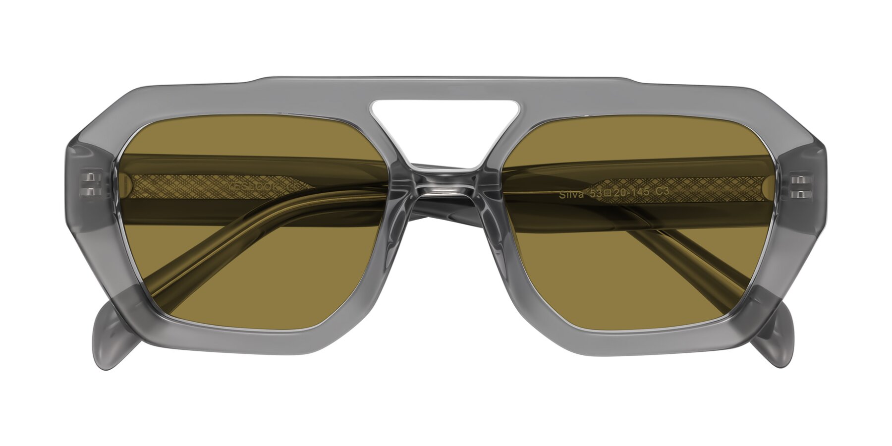 Folded Front of Silva in Gray with Brown Polarized Lenses
