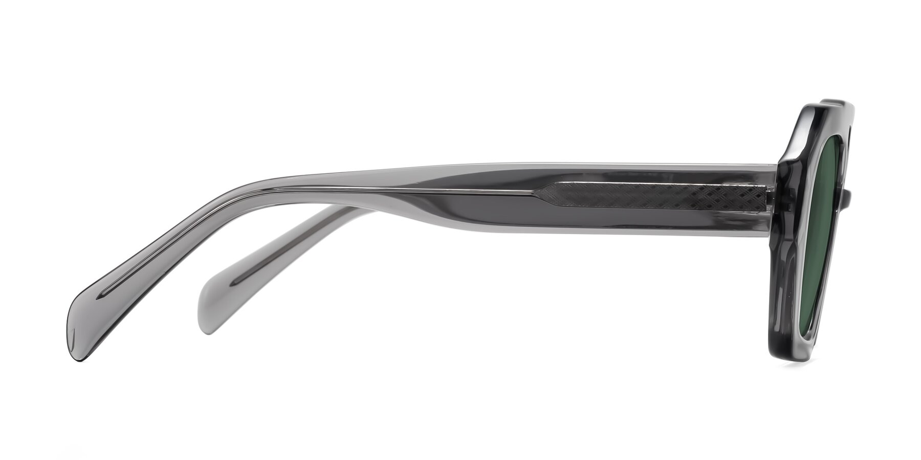 Side of Silva in Gray with Green Polarized Lenses