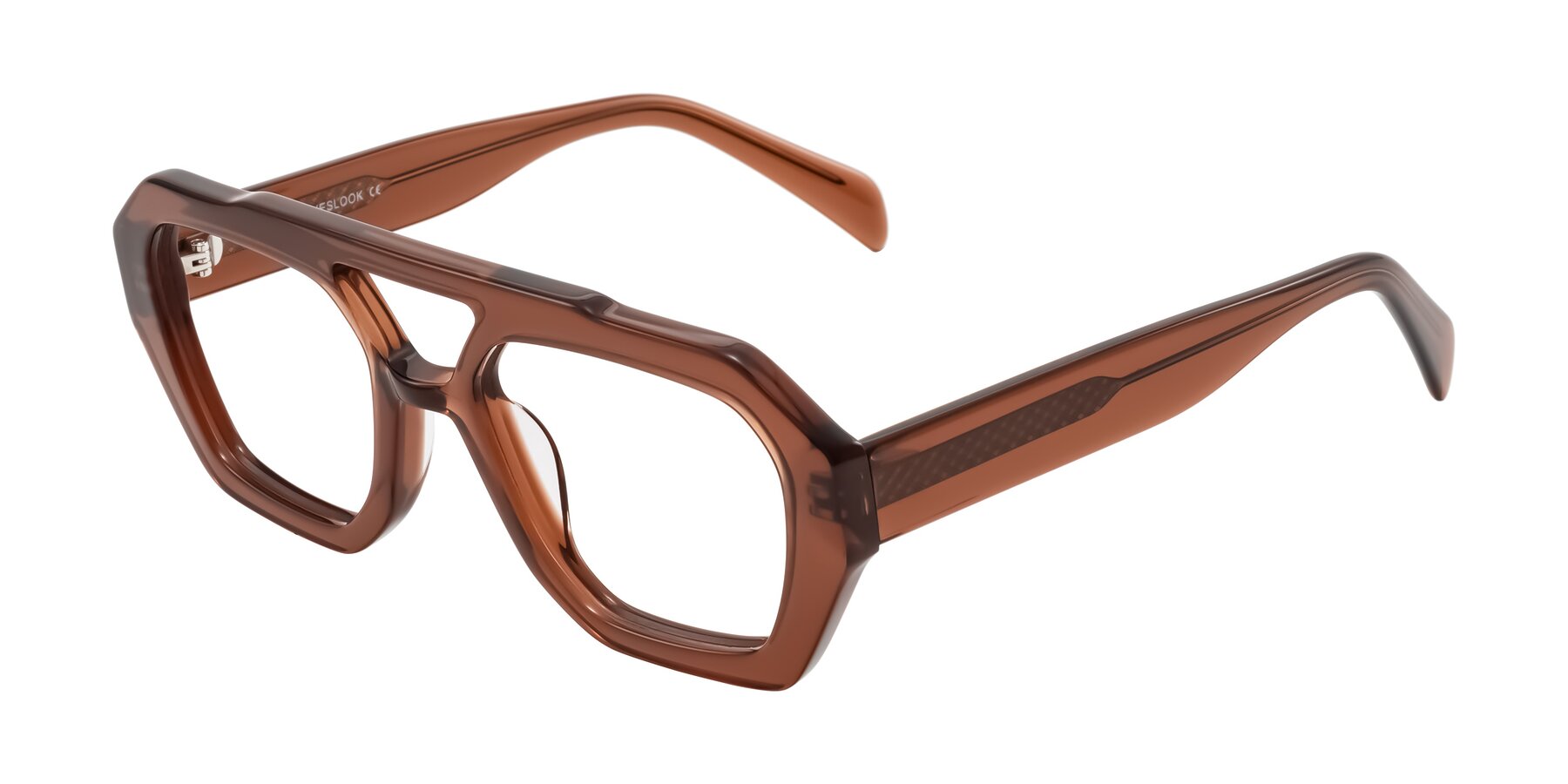 Angle of Silva in Brown with Clear Eyeglass Lenses