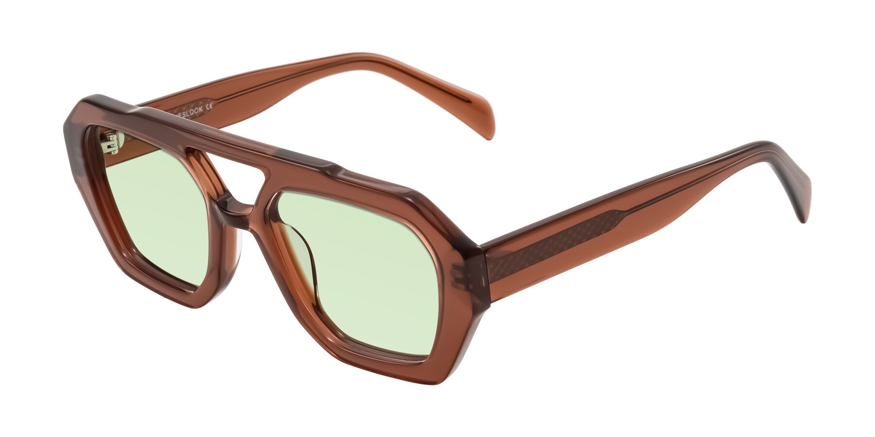 Angle of Silva in Brown with Light Green Tinted Lenses