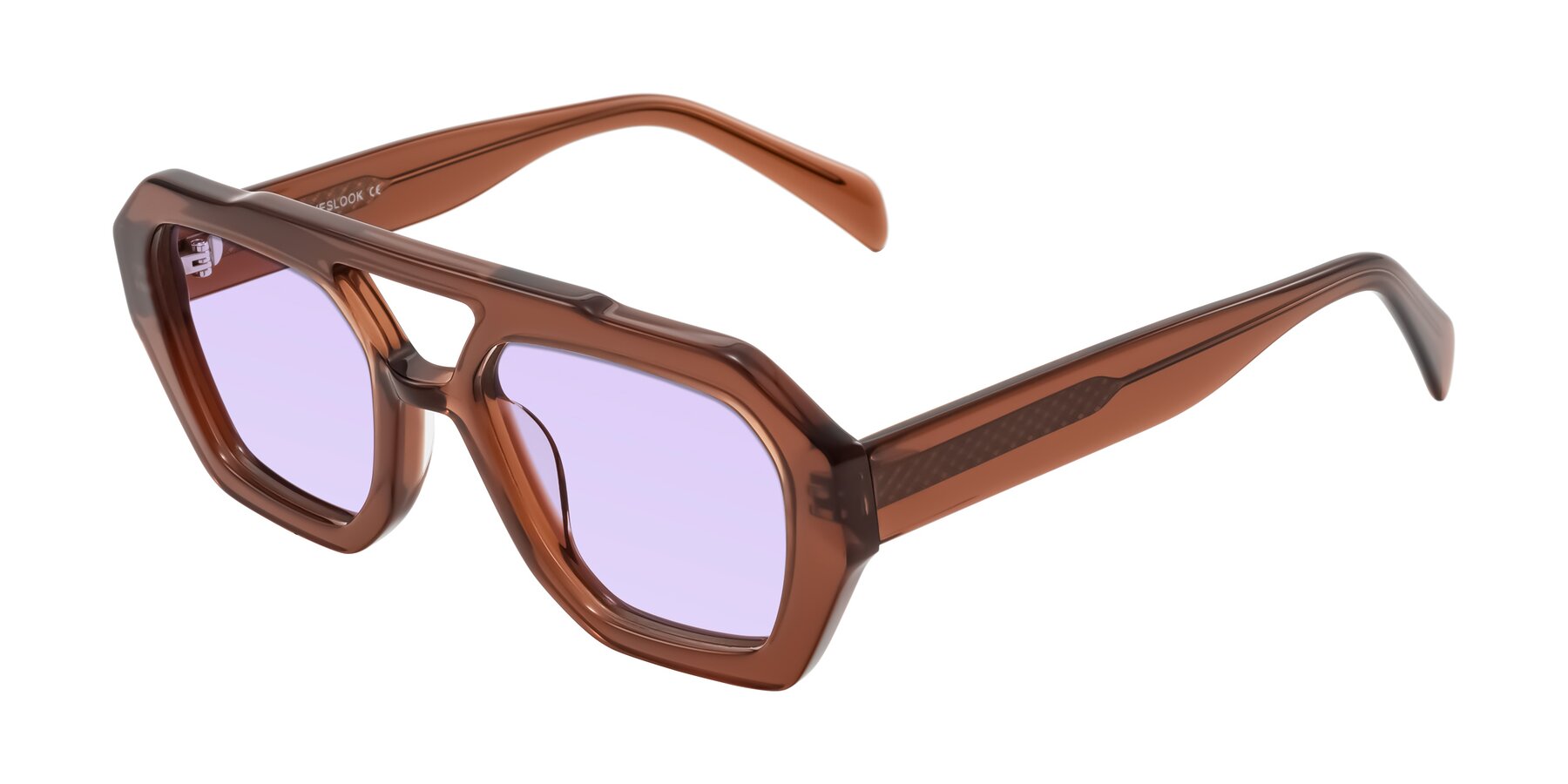 Angle of Silva in Brown with Light Purple Tinted Lenses