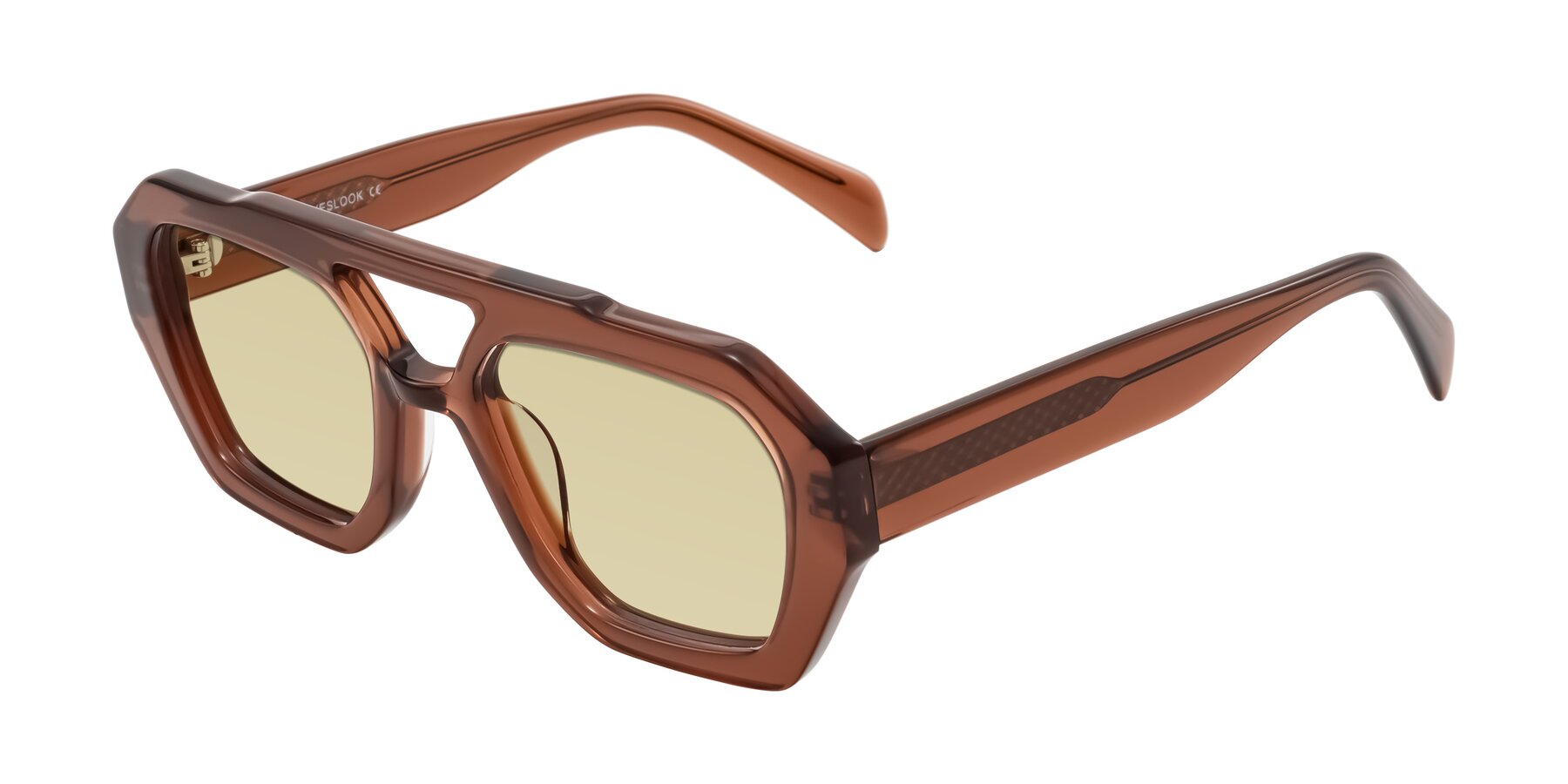 Angle of Silva in Brown with Light Champagne Tinted Lenses