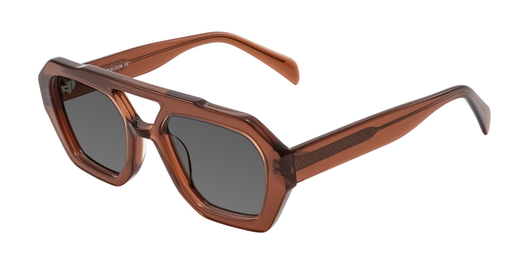 Angle of Silva in Brown with Medium Gray Tinted Lenses