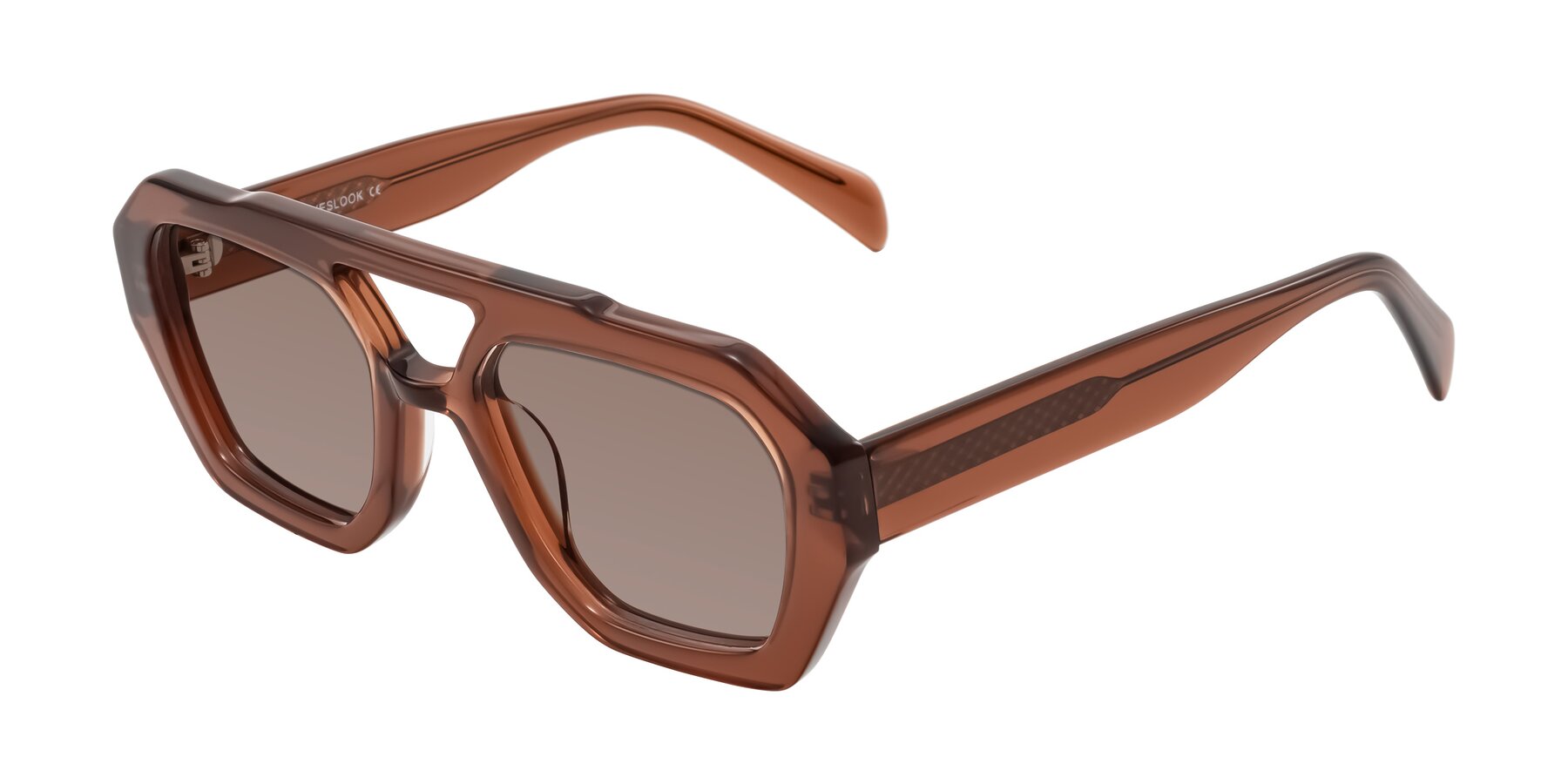 Angle of Silva in Brown with Medium Brown Tinted Lenses