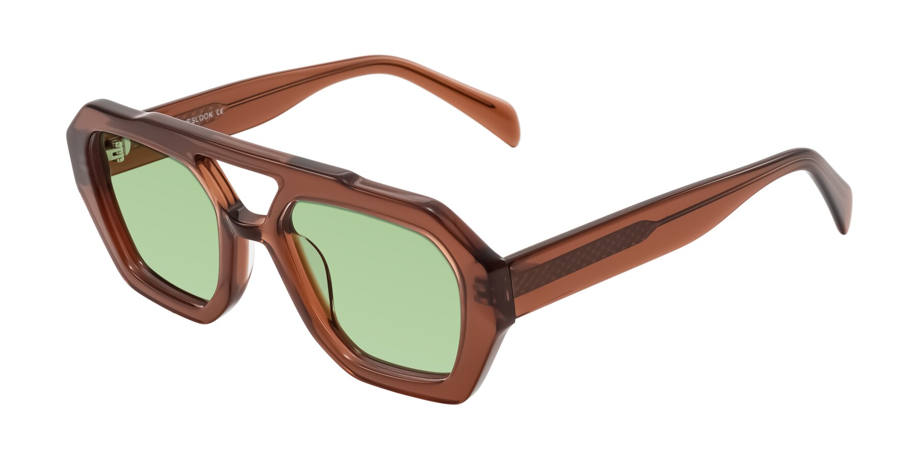 Angle of Silva in Brown with Medium Green Tinted Lenses