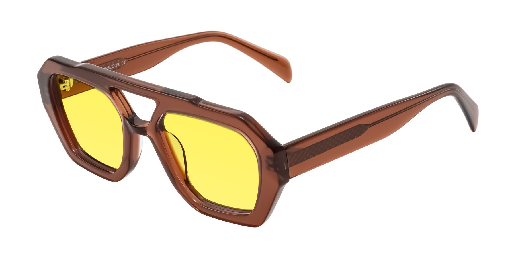 Angle of Silva in Brown with Medium Yellow Tinted Lenses