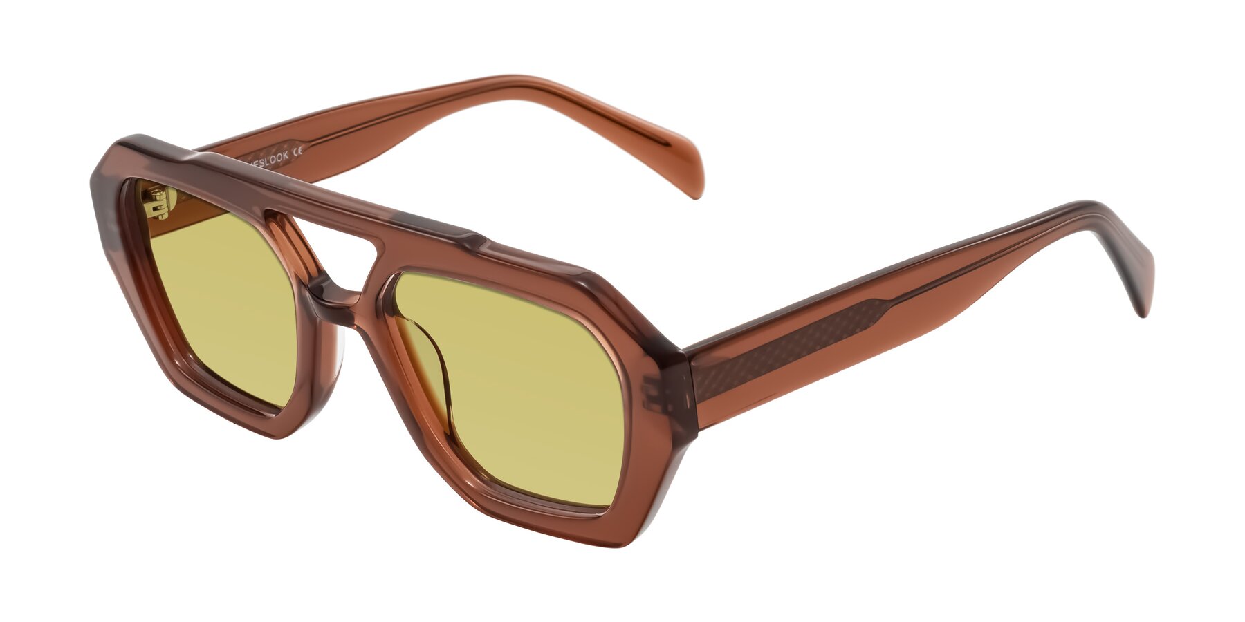 Angle of Silva in Brown with Medium Champagne Tinted Lenses