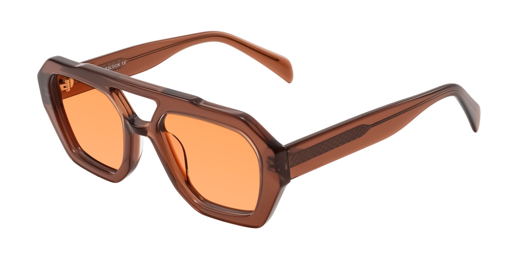 Angle of Silva in Brown with Medium Orange Tinted Lenses
