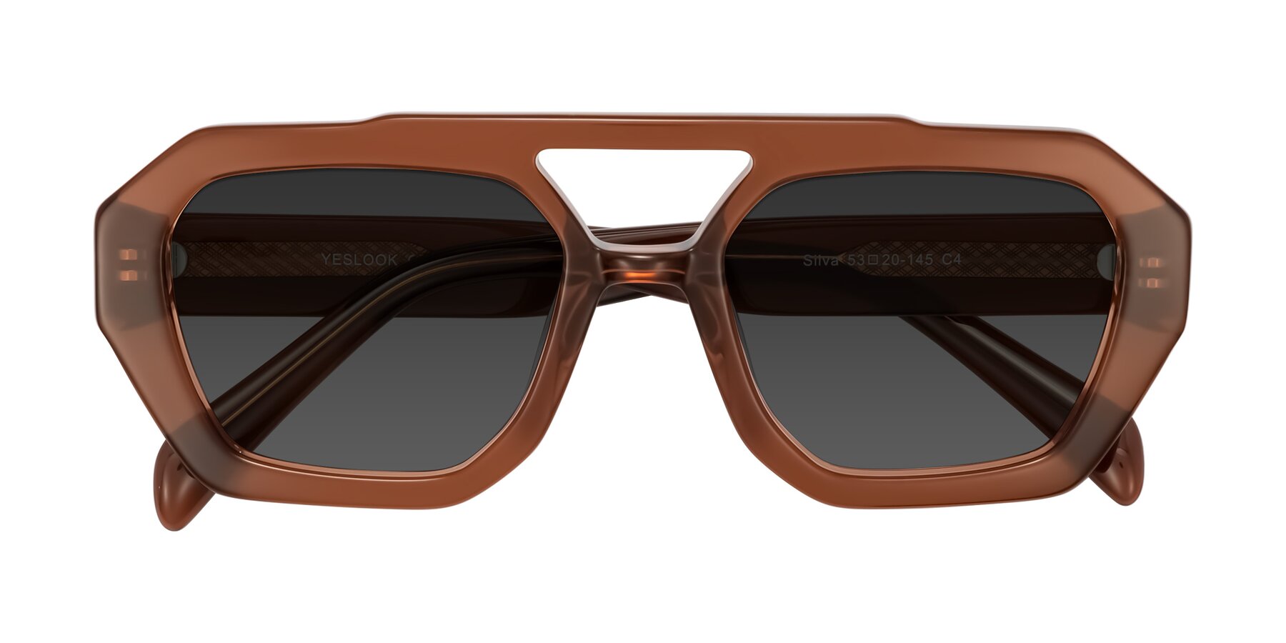 Folded Front of Silva in Brown with Gray Tinted Lenses