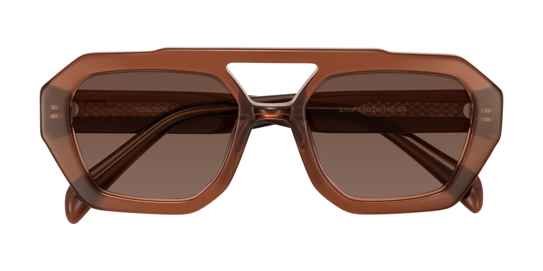 Folded Front of Silva in Brown with Brown Tinted Lenses
