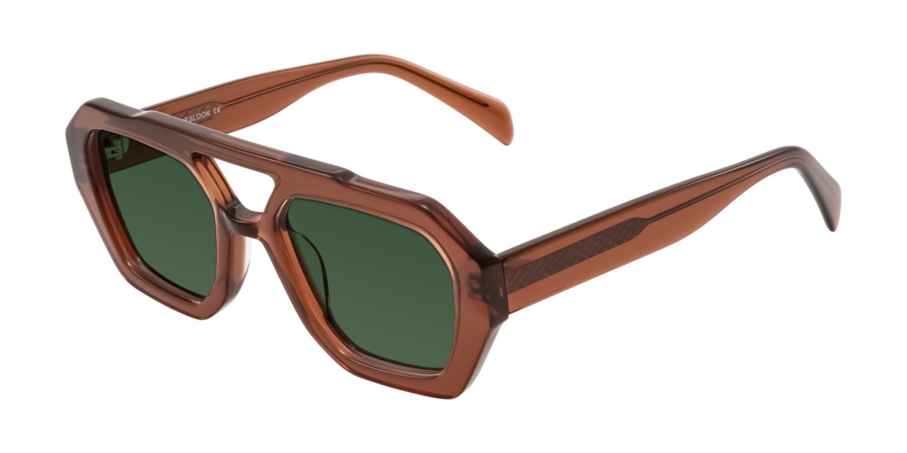 Angle of Silva in Brown with Green Tinted Lenses