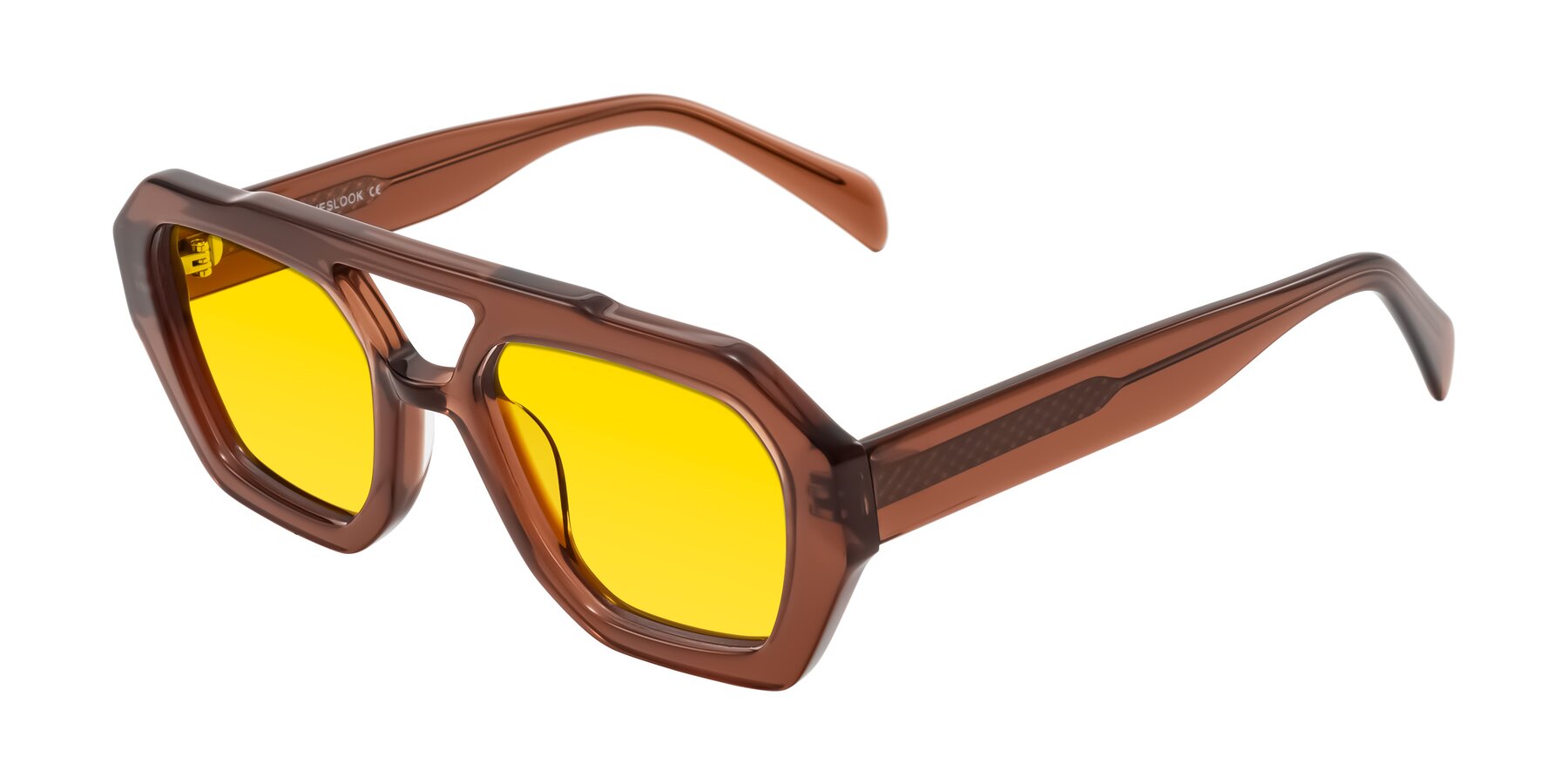Angle of Silva in Brown with Yellow Tinted Lenses