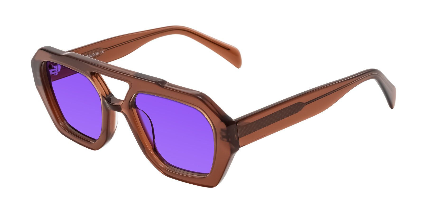 Angle of Silva in Brown with Purple Tinted Lenses