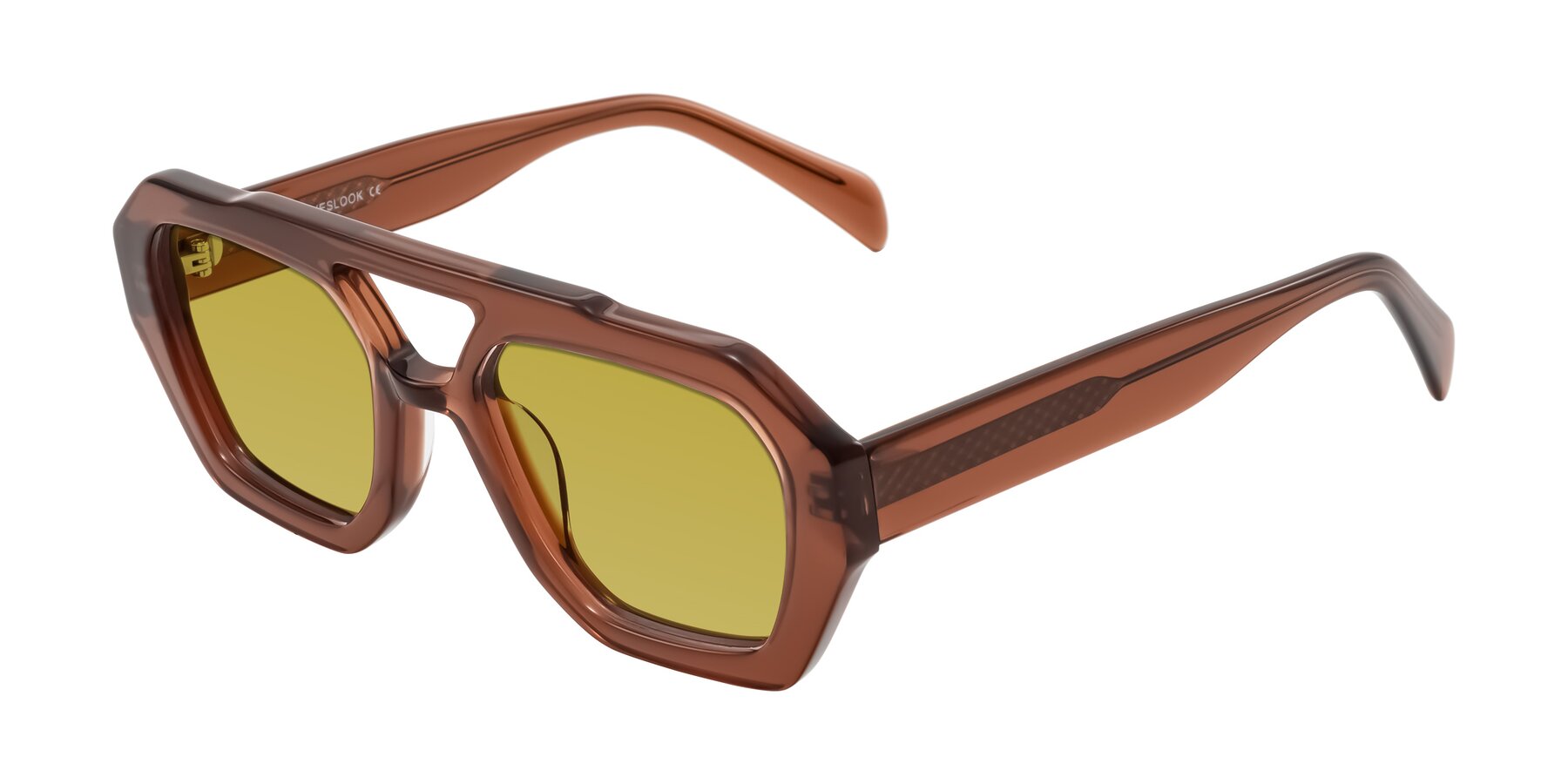 Angle of Silva in Brown with Champagne Tinted Lenses