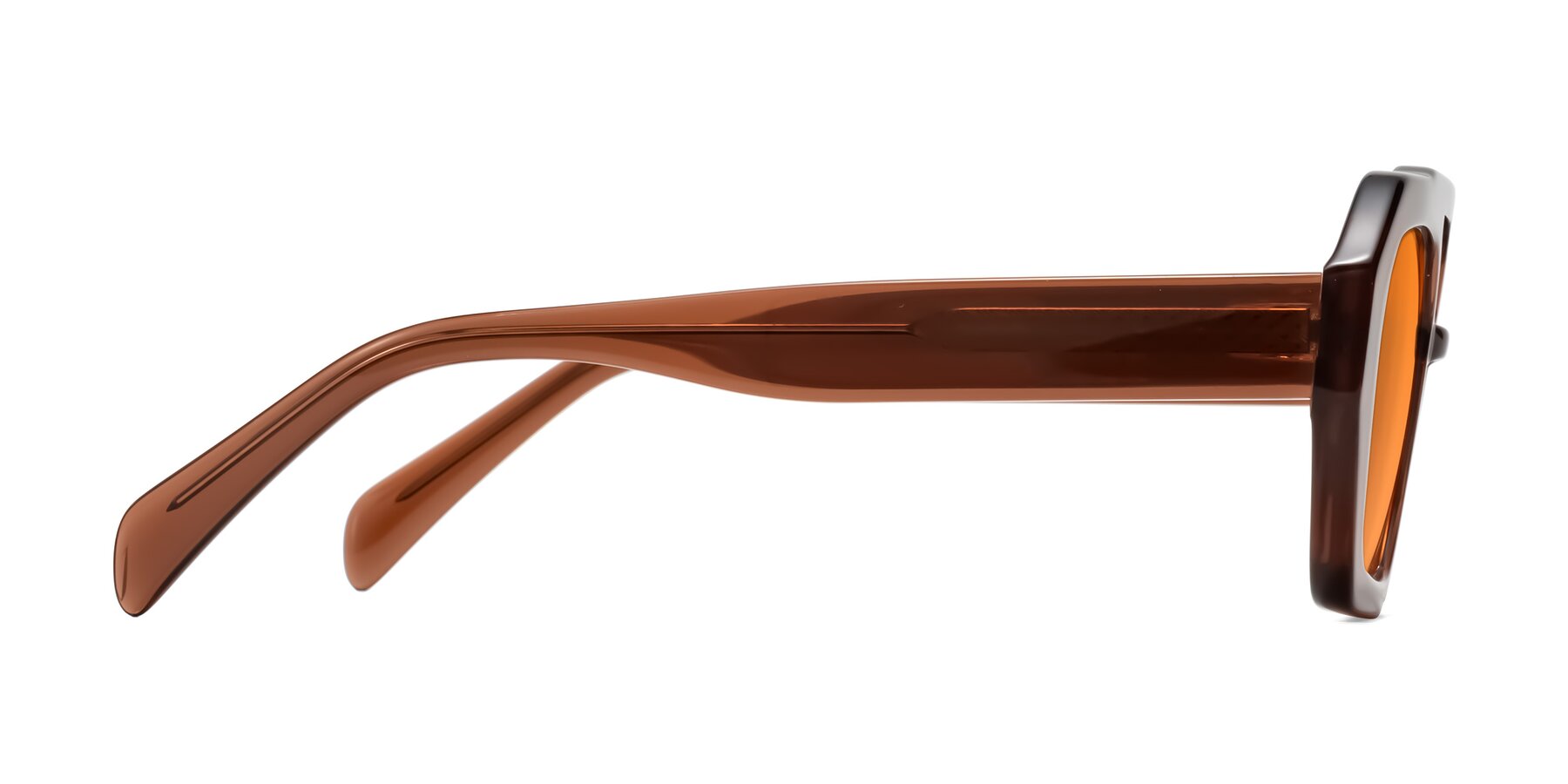 Side of Silva in Brown with Orange Tinted Lenses